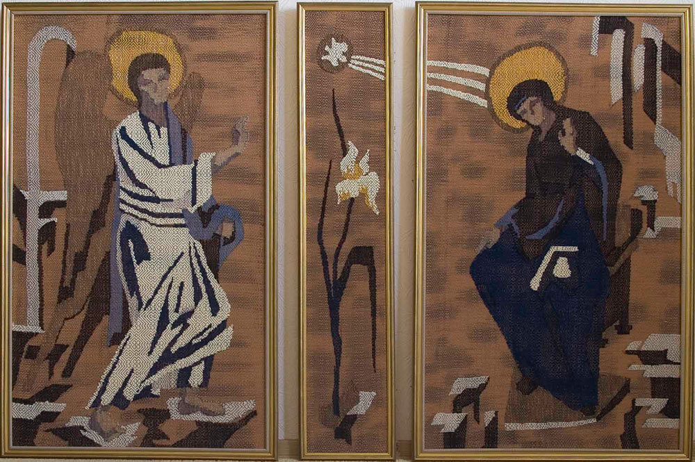 Л. Пономаренко. Триптих «Благовіщення». 2004. Вовна, бавовна, авторська техніка